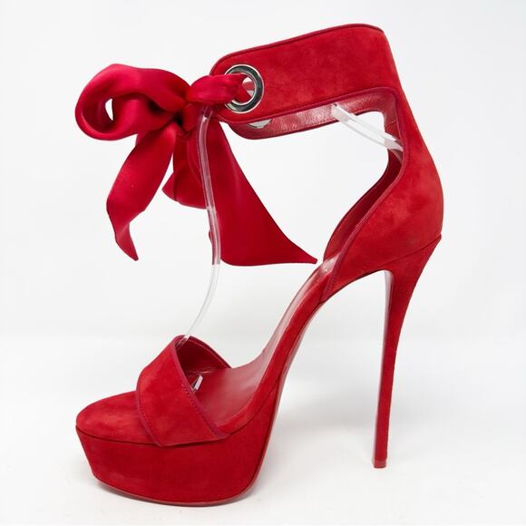 Christian Louboutin Torrida Alta 150 Suede Sandal Heels - Picture 4 of 11